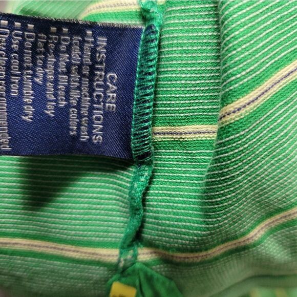 Clubhouse Collection Masters Shirt Mens 2XL Golf Polo Green Striped Italy Made G - Picture 2 of 3
